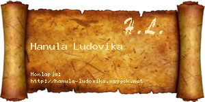 Hanula Ludovika névjegykártya